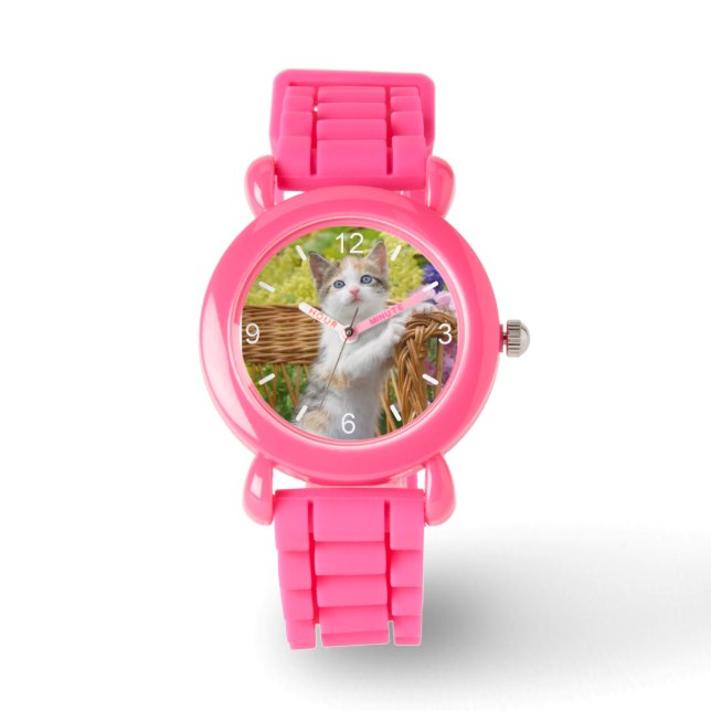 Cute Nosy Baby Cat Kitten in a Flowering Garden - Watch (Front)