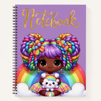 Cute notebook/Adorable Rainbow chibi girl  Notebook