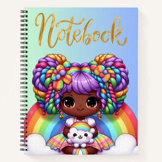 Cute notebook/Adorable Rainbow chibi girl  Notebook