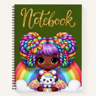 Cute notebook/Adorable Rainbow chibi girl Notebook