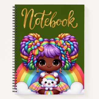 Cute notebook/Adorable Rainbow chibi girl  Notebook