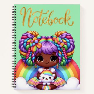 Cute notebook/Adorable Rainbow chibi girl  Notebook