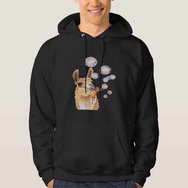 Cute  novelty Alpaca Llama  party birthday Hoodie (Front)