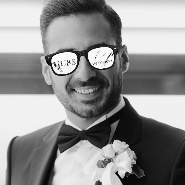 Cute Novelty Wedding Keepsake Hubs Retro Sunglasses (These fun sunglasses will make for a fun photo op on your wedding day.)