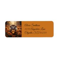Cute November Hedgehog with Topaz Heart