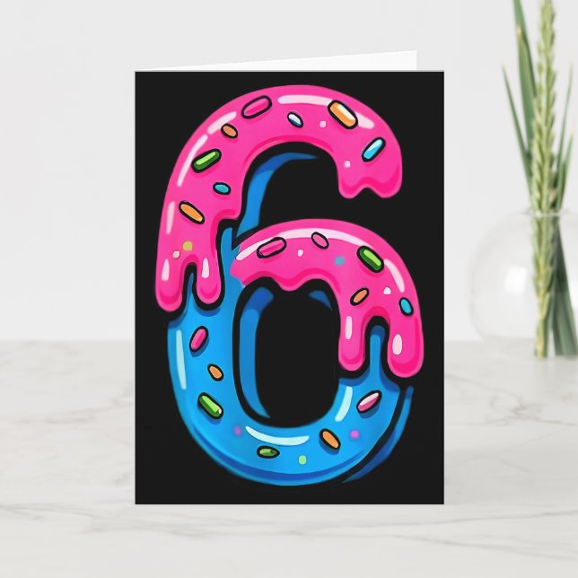Cute Number 6 Ice Cream Drip 67 Meme Costume Coupl Card (Front)