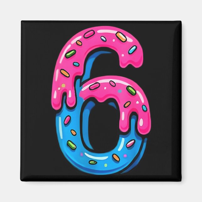 Cute Number 6 Ice Cream Drip 67 Meme Costume Coupl Magnet (Front)