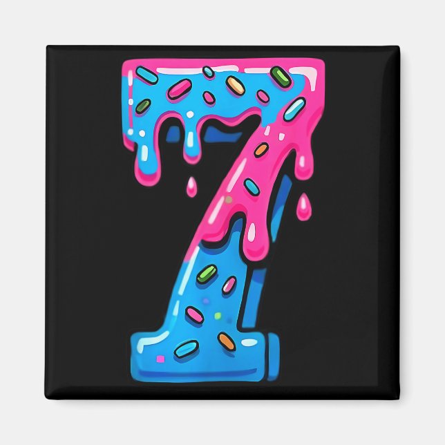 Cute Number 7 Ice Cream Drip 67 Meme Costume Coupl Magnet (Front)