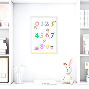 Cute Number Baby Nursery Poster Education Poster
