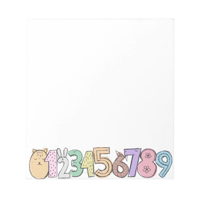 Cute Numbers Notepad (Front)