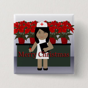 Cute Nurse 1 Christmas Button