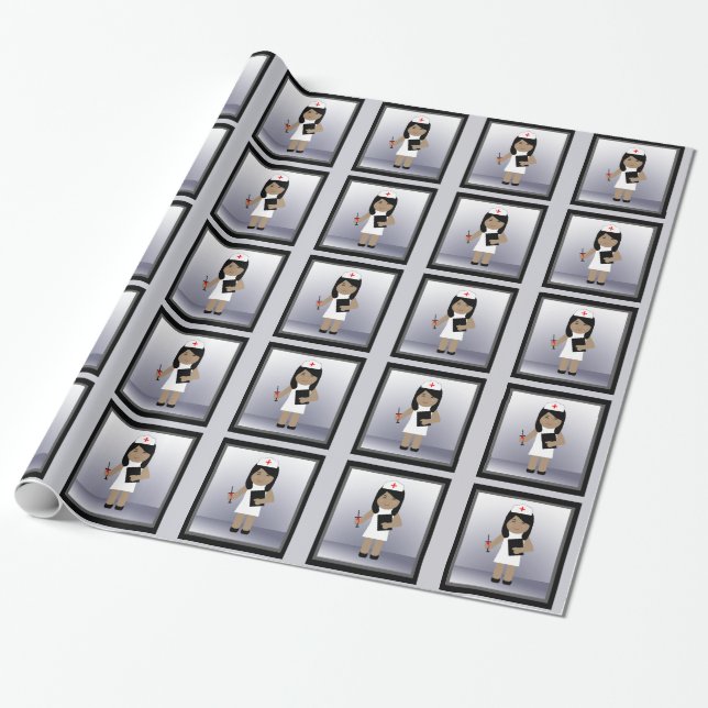 Cute Nurse 1 Wrapping Paper (Unrolled)