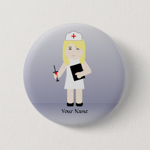 Cute Nurse 4 Custom Button