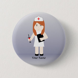 Cute Nurse 5 Custom Button