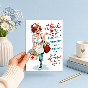 Cute Nurse Appreciation Kindness Compassion Card
