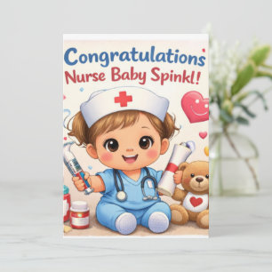 Cute Nurse Baby Sprinkle Invitation Card   Nursing