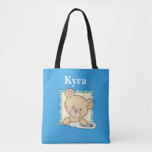 Cute Nurse bear add name tote