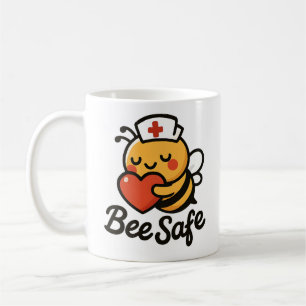 Cute Nurse Bee Safe Heart Coffee Mug