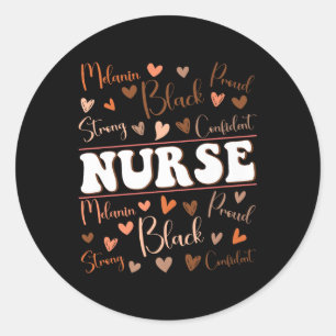 Cute Nurse Black History Month African American Nu Classic Round Sticker