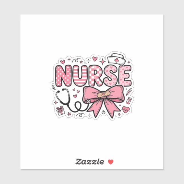 Cute Nurse Bow Heart Vector Shirt Design_1 (Sheet)