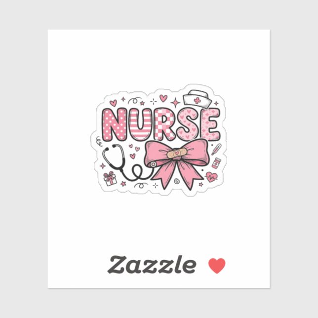 Cute Nurse Bow Heart Vector Shirt Design_1 (Sheet)