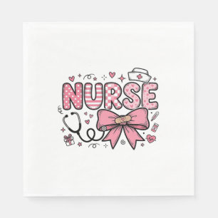 Cute Nurse Bow Heart Vector Shirt Design_1 Napkin