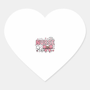 Cute Nurse Bow Heart Vector Shirt Design_1 Sticker