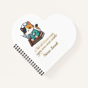 Cute Nurse Calico Cat Personalised Notebook