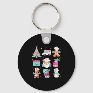 Cute Nurse Christmas Tree Santa Medical Themed Key Ring