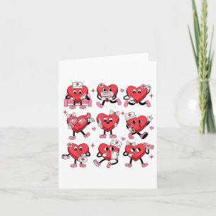 Cute Nurse Conversation Hearts Valentines Day Wome Card