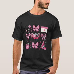 Cute Nurse Coquette Bow Stethoscope Bow Pink Coque T-Shirt