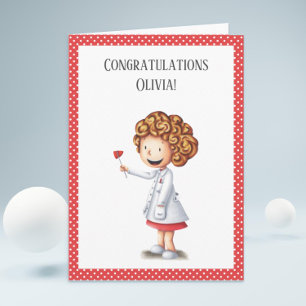 Cute Nurse Doctor Girl Graduation Card