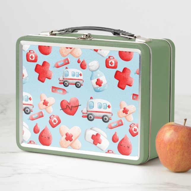 Cute Nurse, Doctor, Medical, Healthcare Themed  Metal Lunch Box (In Situ)