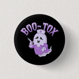 Cute Nurse Ghost with Botox Injection Funny Spooky 3 Cm Round Badge