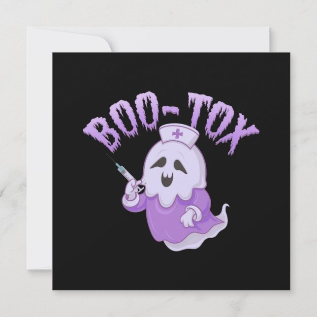  Cute Nurse Ghost with Botox Injection  Invitation (Front)