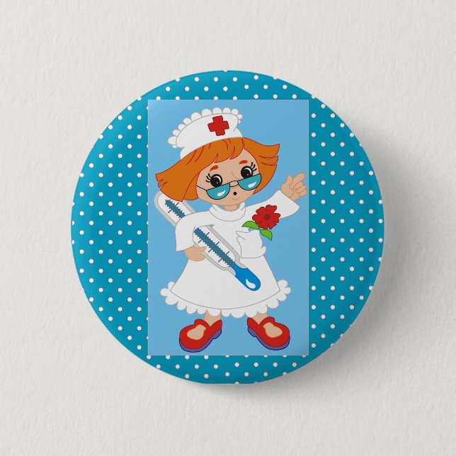 Cute Nurse Graphics Button (Front)