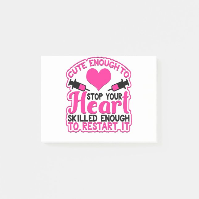 Cute Nurse Heart Stop Post-it Notes (Front)