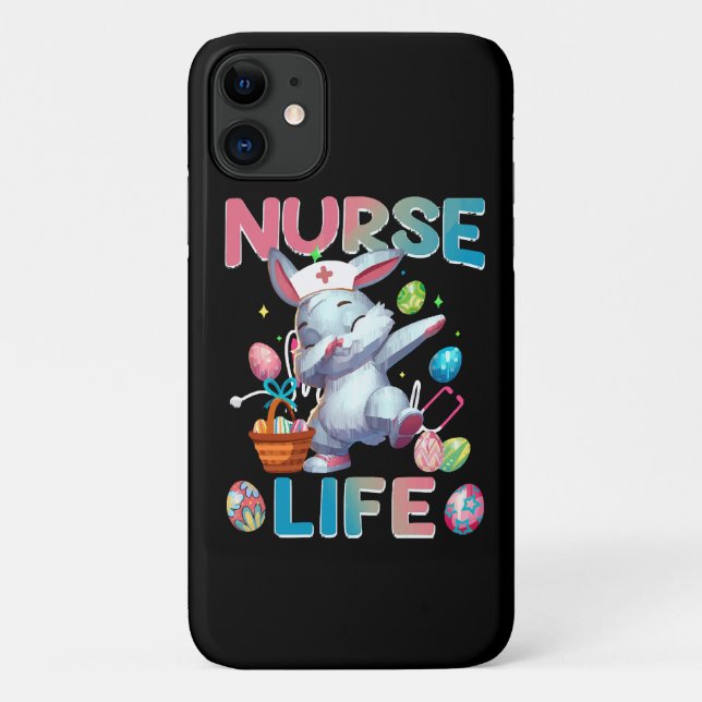 Cute Nurse Life Dabbing Easter Bunny Case-Mate iPhone Case (Back)