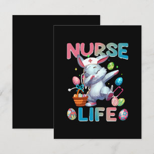 Cute Nurse Life Dabbing Easter Bunny Enclosure Card