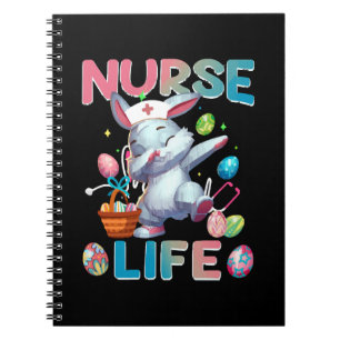 Cute Nurse Life Dabbing Easter Bunny Notebook