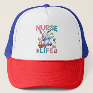 Cute Nurse Life Dabbing Easter Bunny Trucker Hat