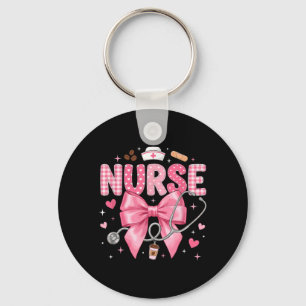 Cute Nurse nk Bow RN LPN Nursing Life Coffee Key Ring