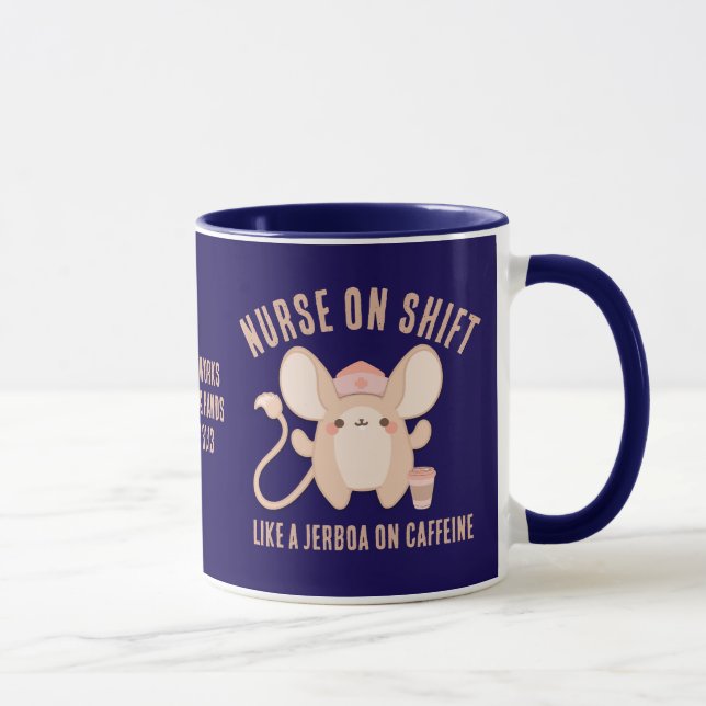 Cute NURSE ON SHIFT Jerboa Coffee Mug (Right)