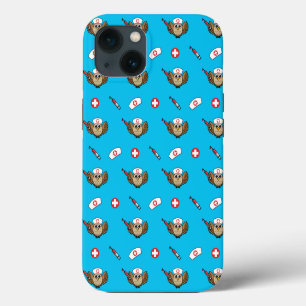 Cute Nurse Owl with Syringe Cartoon iPhone 13 Case