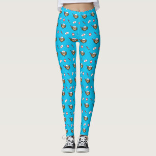 Cute Nurse Owl with Syringe Cartoon Leggings