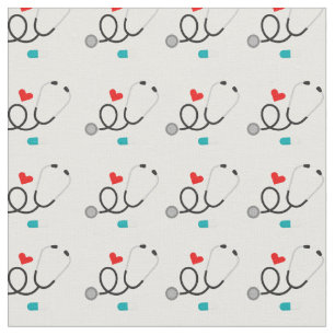 Cute nurse pattern work related material fabric