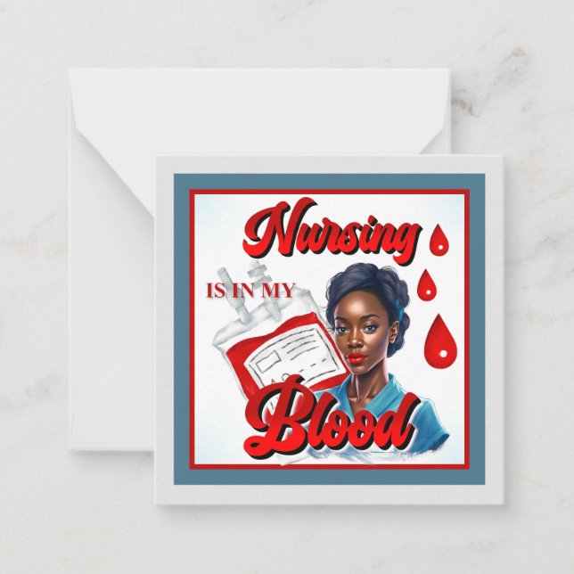 Cute Nurse Pinup_ It's in my blood Card (Front)