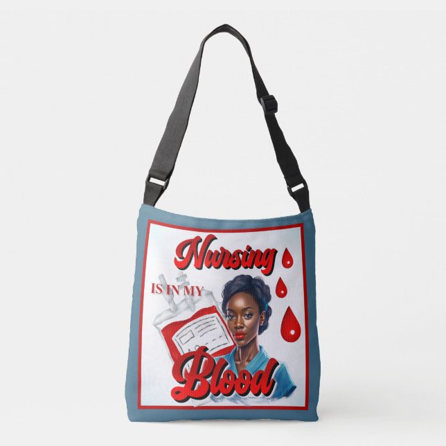 Cute Nurse Pinup_ It's in my blood Crossbody Bag (Front)