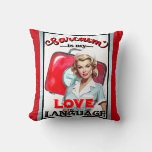 Cute Nurse Pinup_ Love Language Cushion