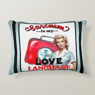 Cute Nurse Pinup_ Love Language Decorative Cushion